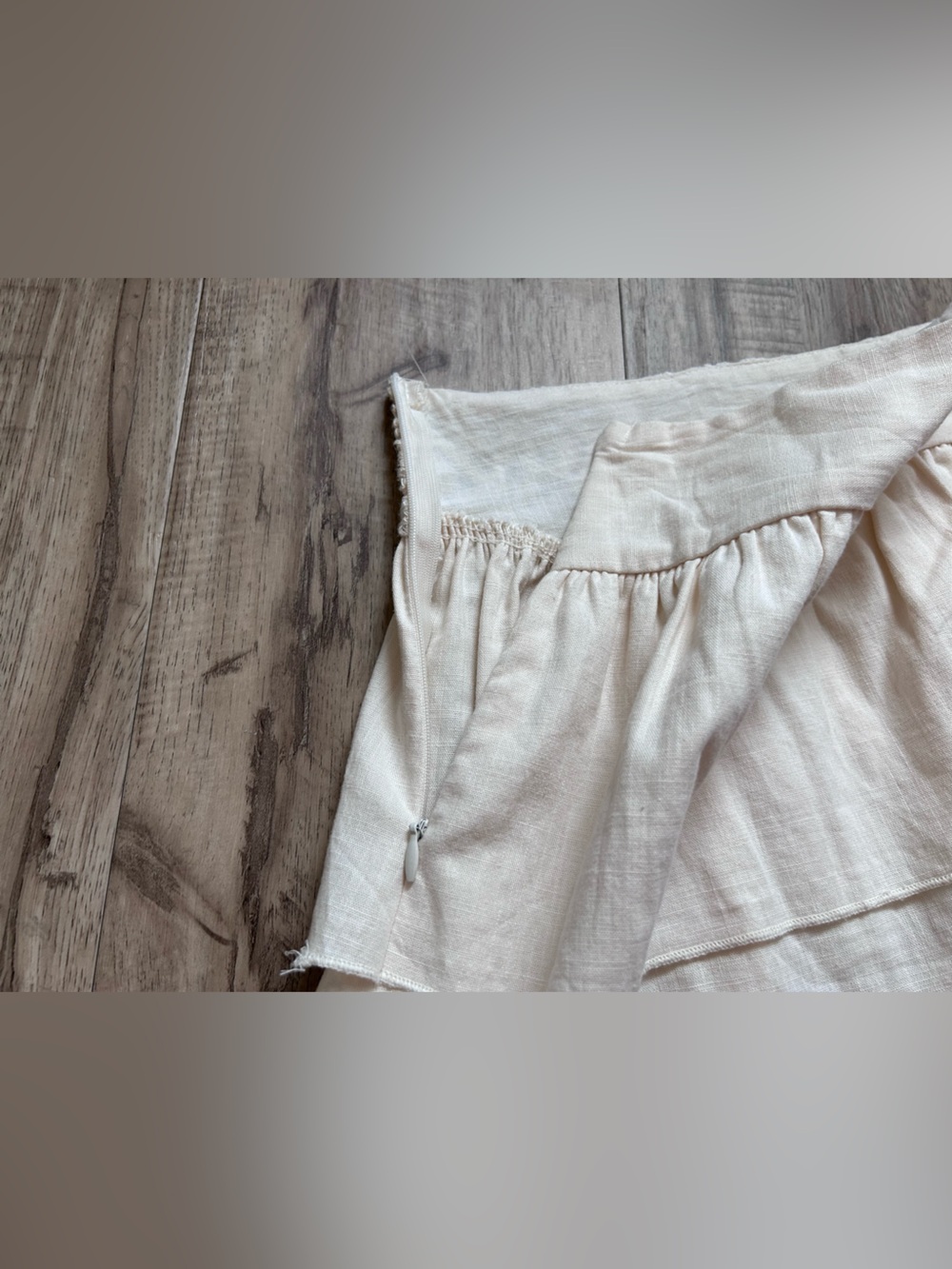 Boho Cream Crochet detail Tiered Mini Skirt baumwolle cotton summer neutral - Picture 8 of 8